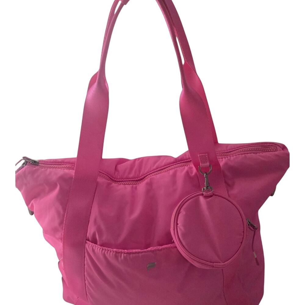 Fabletics Everyday Tote Bag Pink With Coin Pouch No Shoulder Strap Gym Travel